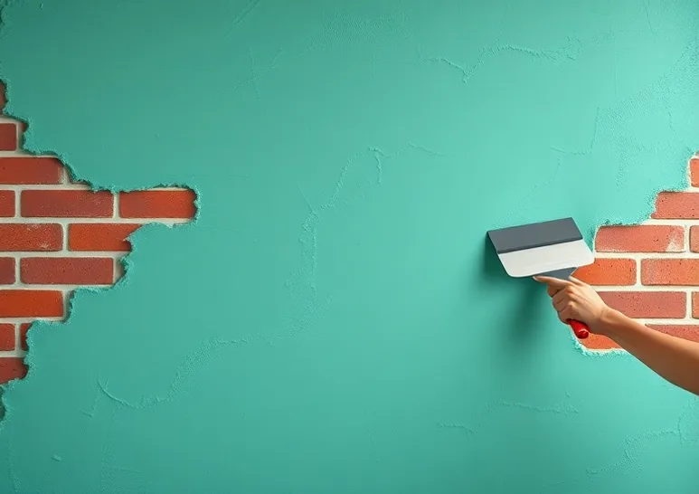 Application d'un enduit décoratif à la lisseuse sur un mur